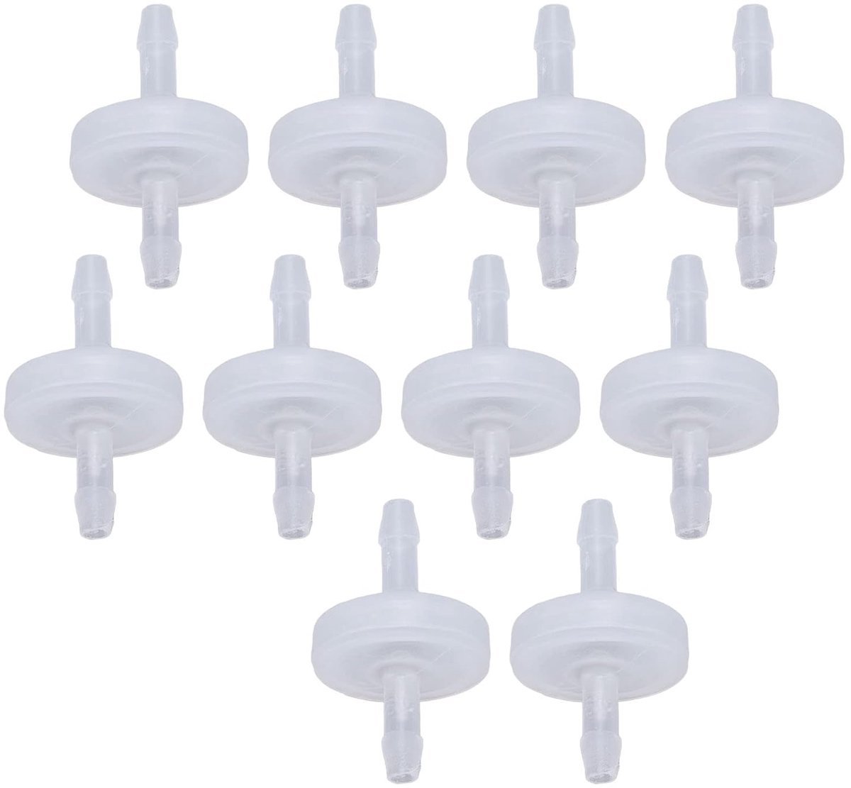 10 STKS Barb Terugslagklep PP Plastic Terugslagklep Terugslagklep Plastic Ozonbestendig Membraan Enkele Weg Water Afsluiter (7,9 mm doorschijnend)