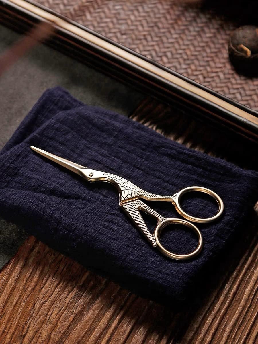 professionele kleermakersschaar, knutselschaar, vogelvorm, roestvrijstalen schaar, stofschaar (9 cm, goud)