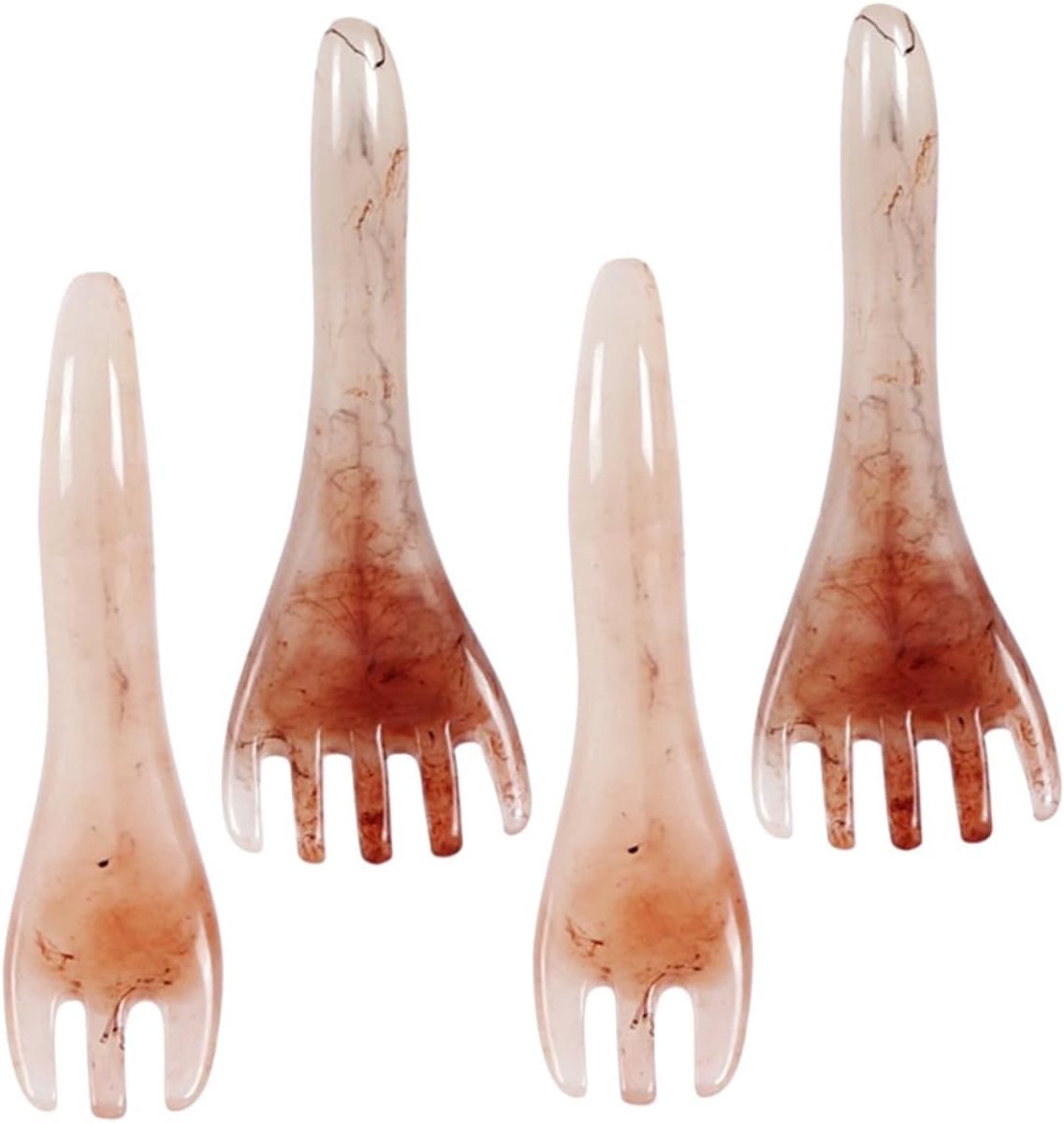4 Stuks Delige Hoofdhuid Massager met Guasha Schraper Massageborstel Bevordert Circulatie Ontspanning Geschikt voor Thuis Kantoor voor Mannen Vrouwen