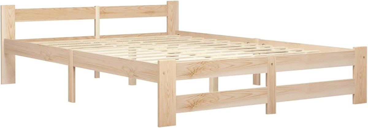 Bedframe, massief grenenhout, 120 x 200 cm, bedframe met platform, geschikt voor matrassen van 120 x 200 cm, voor slaapkamer, logeerkamer, type A