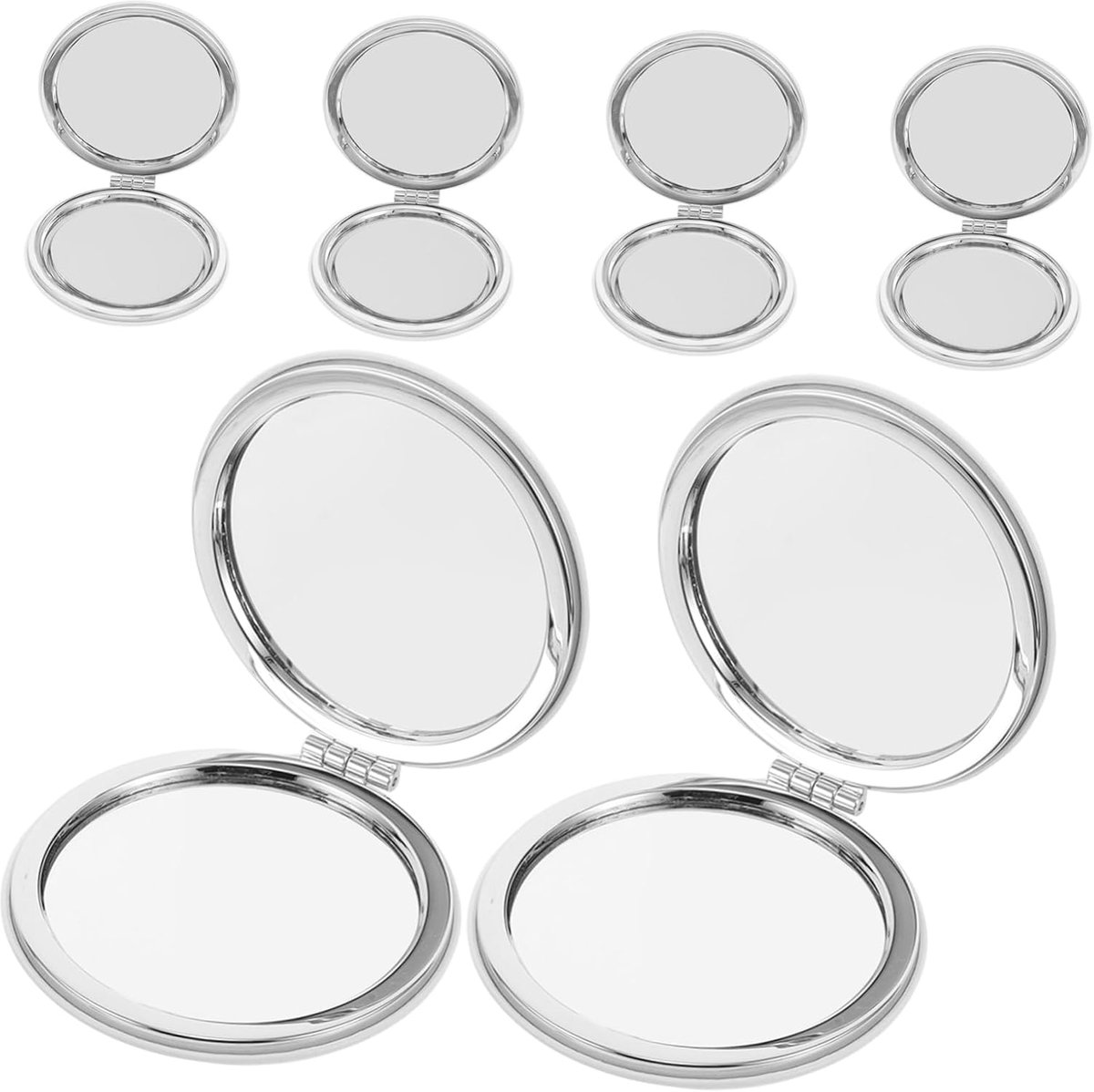 6 Stuks Inklapbare Spiegel Reis Make-up Spiegel Handspiegel Make-up Spiegel Reizen Kleine Vouwronde Spiegel Draagbare Ronde Spiegel Kleine Make-upspiegel Voor Portemonnee Wit Glas