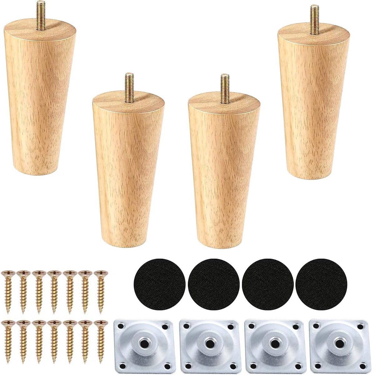 Poten, 12,7 cm, voor bank, bed, stoel, kast