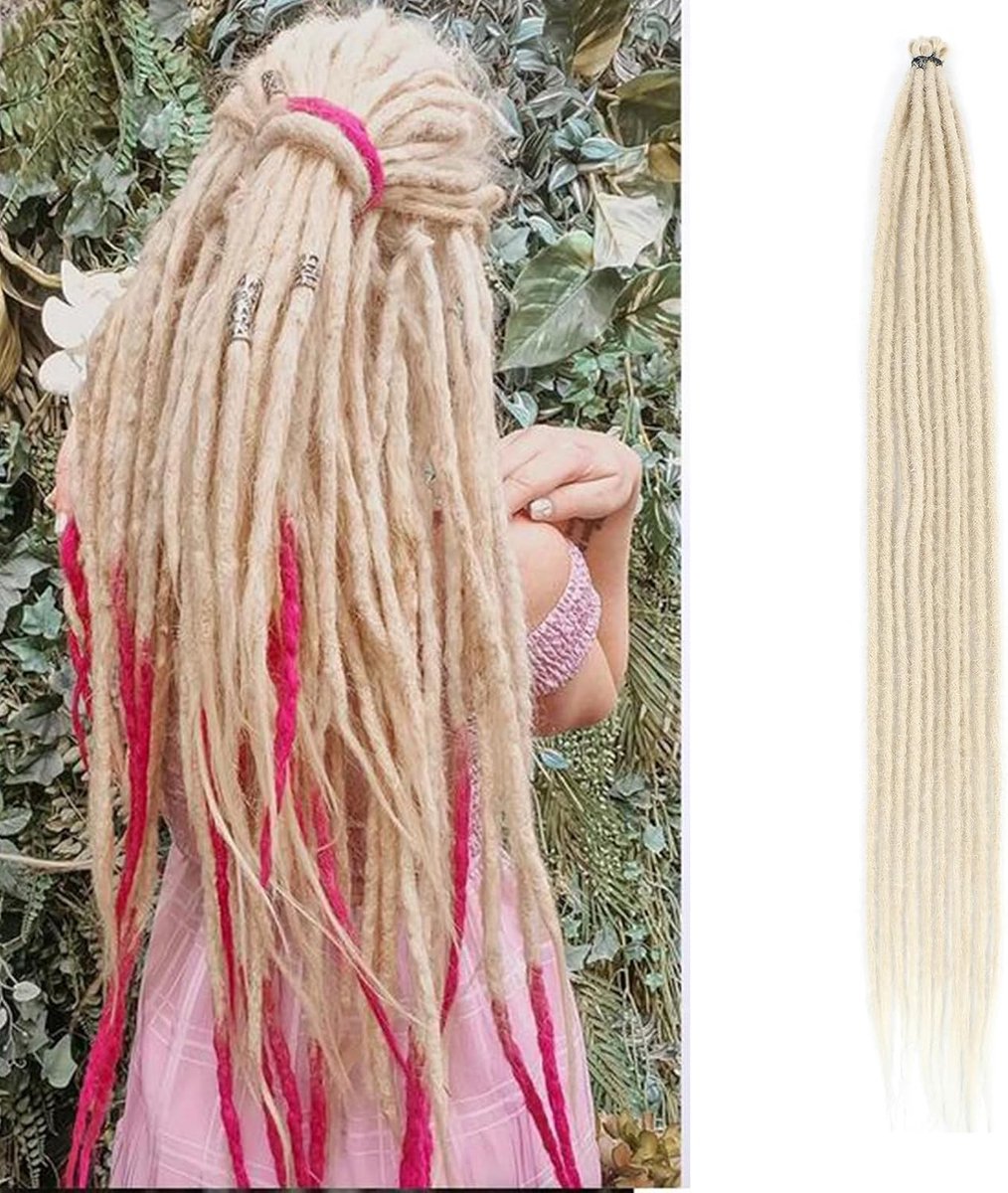 Dreadlocks Extensions 0.6cm 10 Strengen 24 inch Handgemaakt Zacht Reggae Haar Hip Hop Stijl Synthetische Horror Extensie Lange Crochet Hippie Horror Slot Haar (SE 10 Strands 24inch, 613)