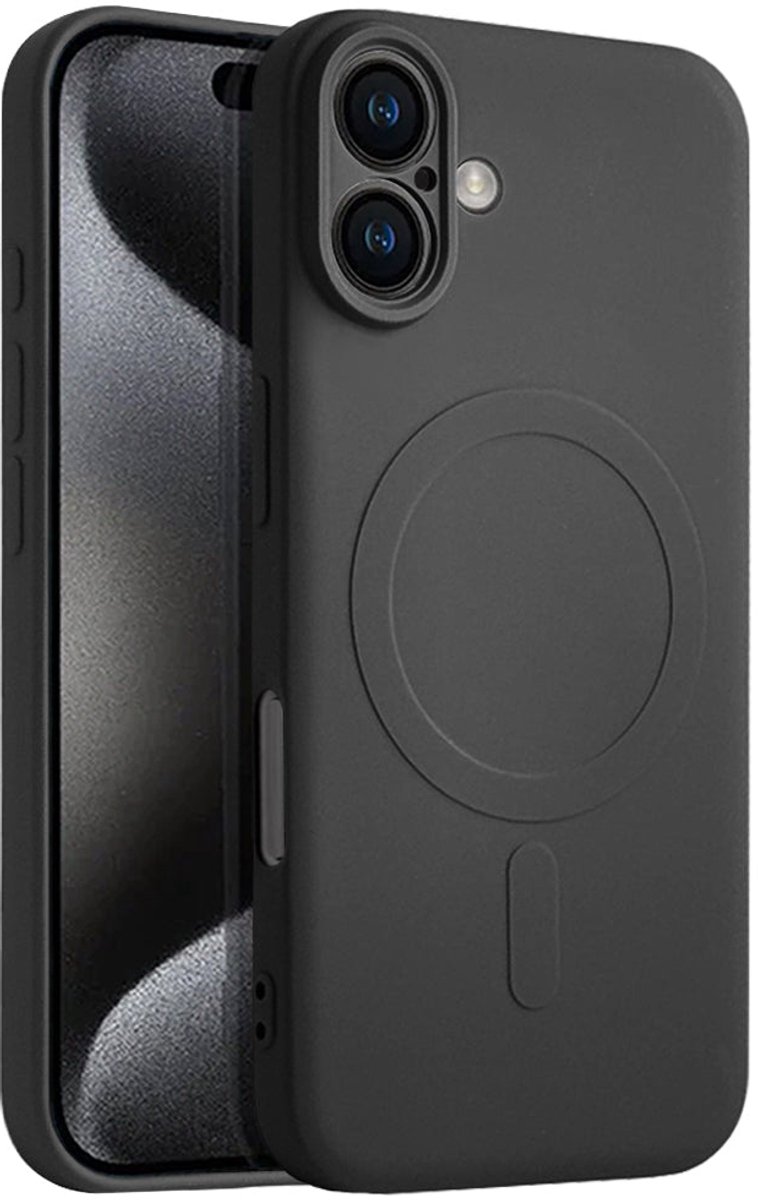 Casify Siliconen Hoesje geschikt voor MagSafe iPhone 16 Hoesje - Zwart