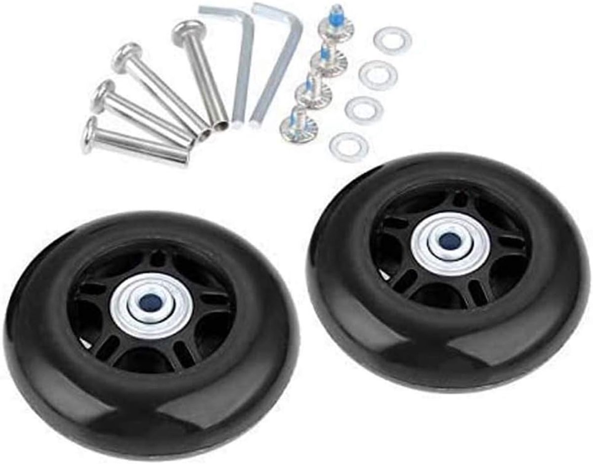 Ersatz Rollen für Koffer Gummi Rollen Räder Ersatz Wheels Rad für Trolley Samsonite Hartschalenkoffer Rollen mit 2paar 6mm kugellager Ersatzteile Reparatur Set