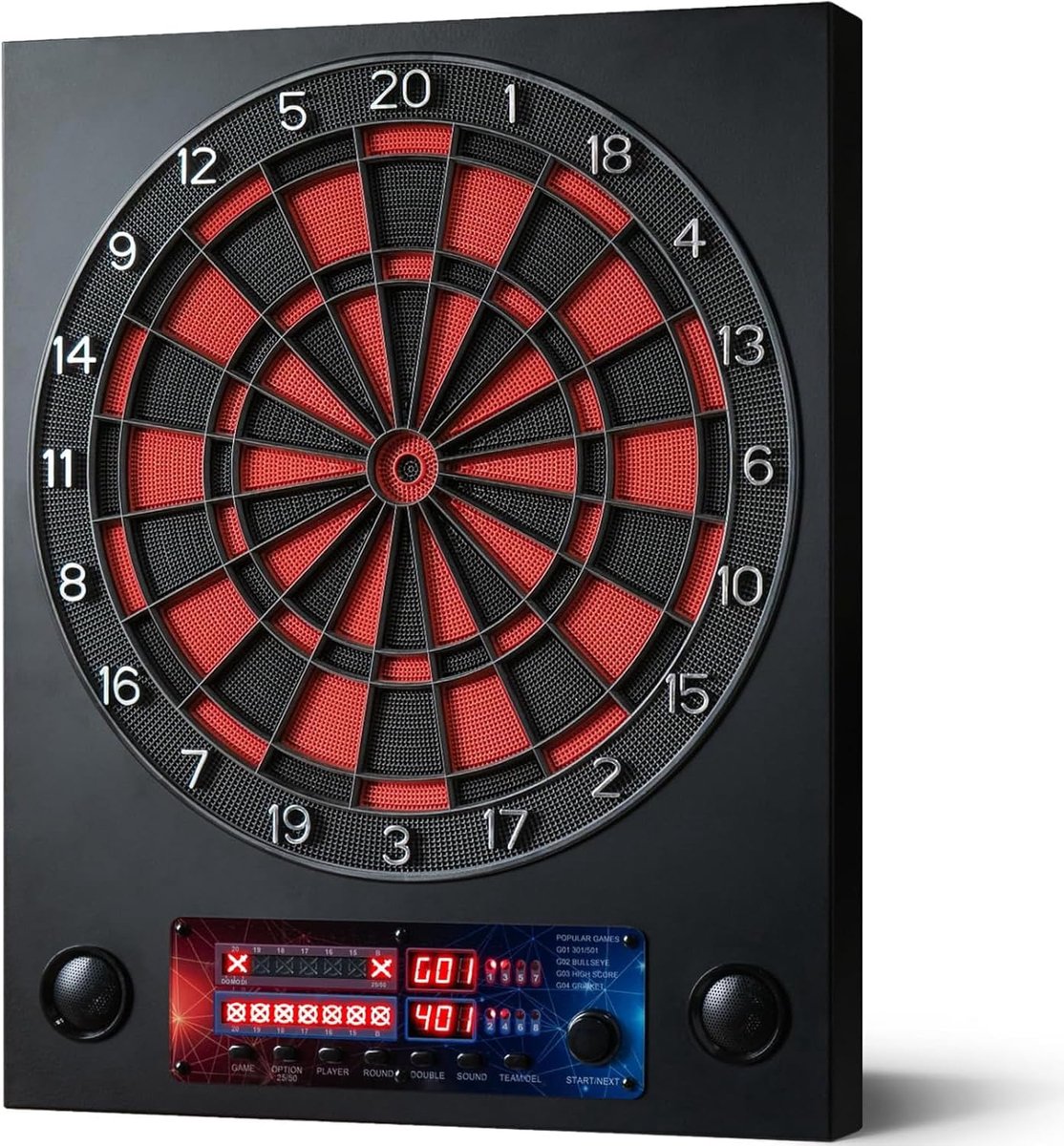 Elektronisch dartbord met 6 dartpijlen en 100 reservepunten, e-dartbord met stem en lcd-display, elektrisch dartbord met 34 spelletjes en 290 variaties