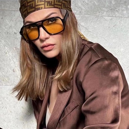 zonnebril voor mannen vrouwen klassieke jaren 70 vintage rechthoekig oversized vierkante zonnebril Double Bridge — afbeelding 5