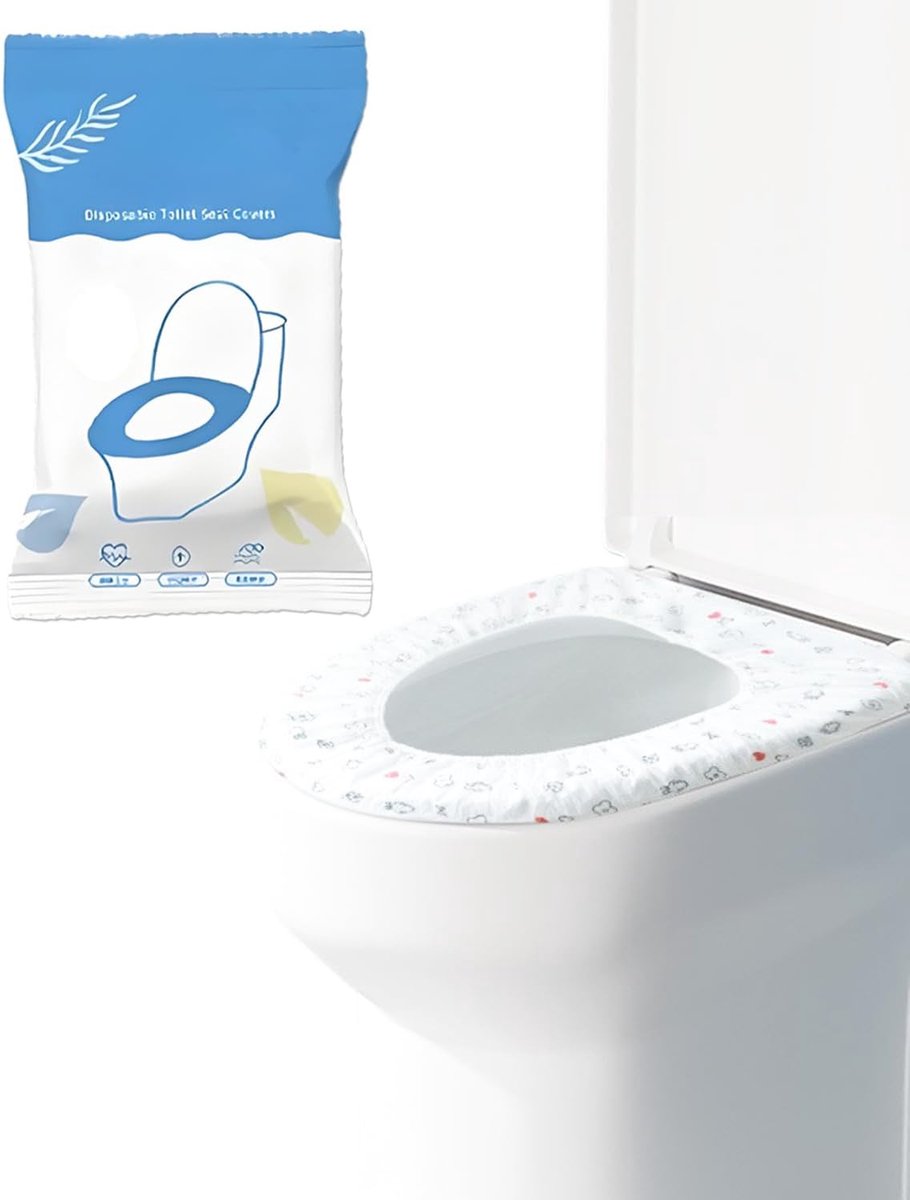 Toiletbrilovertrek, wc-pads, wc-kussen, wegwerptoiletbrilhoes voor onderweg en openbare toiletten, 10 stuks