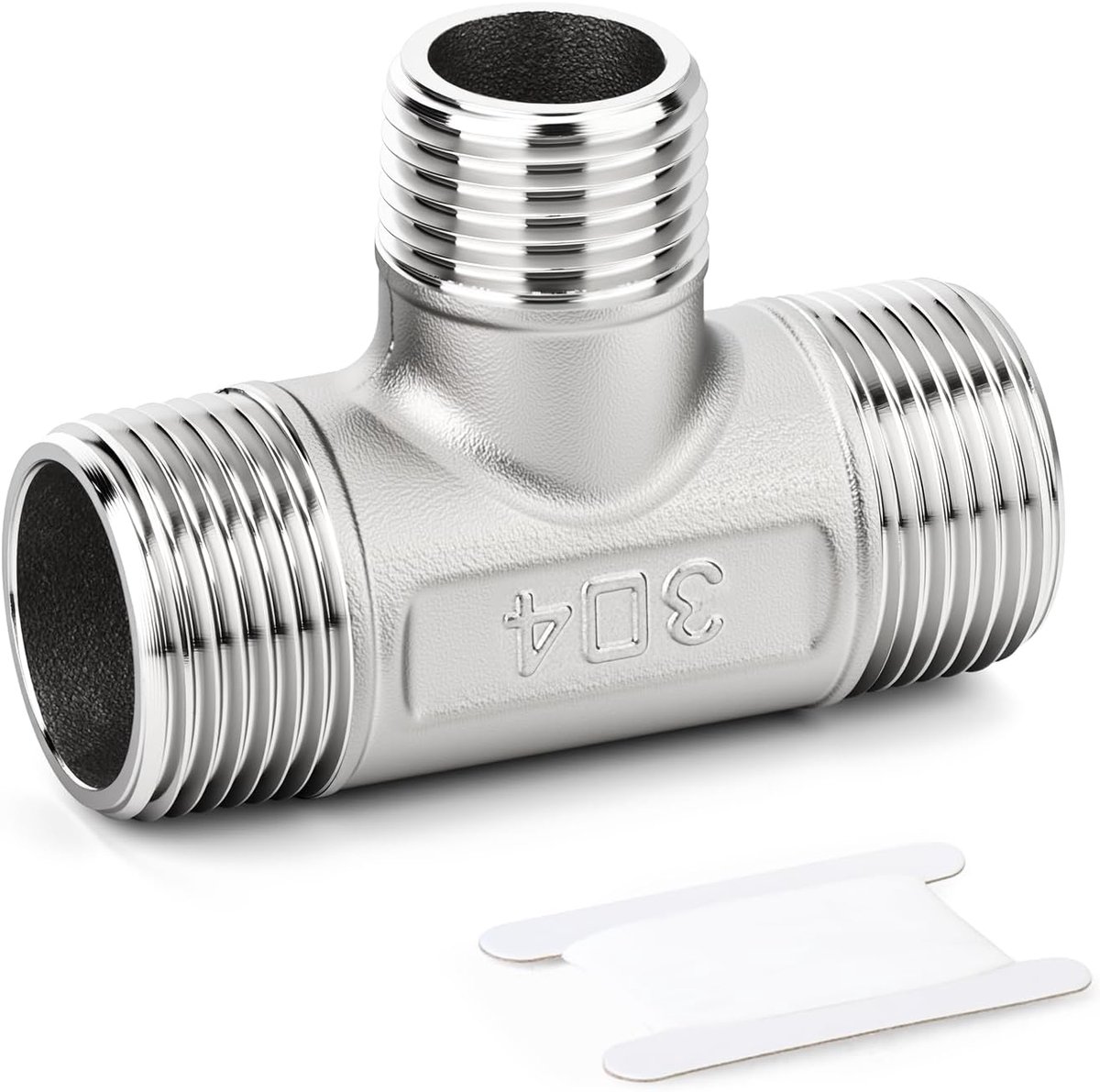 1-1/2"×3/4"×1-1/2" BSP Buitendraad RVS 304 Verloop T 3-Weg