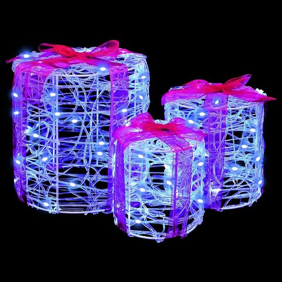 Dozen, blauw, 20 x 20 x 21 cm, acryl lichtdecoratie met led-USB-aansluiting — afbeelding 3