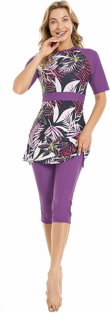 Guard Beachwear Bescheiden badmode voor dames Badpak met korte mouwen Burkini Modesty Costume Plus Size