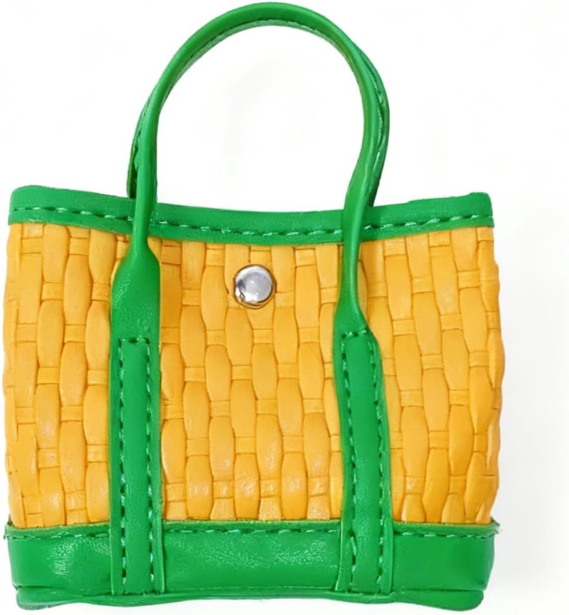 Dames, gevlochten leer, sleuteletui voor munten, lippenstift en autosleutels, stijlvolle tas, charm en handtas-accessoire