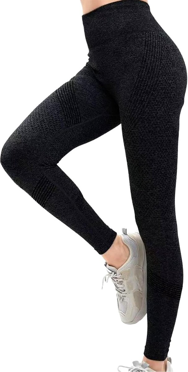 Leggings voor Dames, Afslankheid, Hoge Taille, Naadloos, Ondoorschijnend Yoga Pilates Broek, Sportleggings Lang Compression Billen Push Up, Geschikt voor Yoga en Fitness (M)