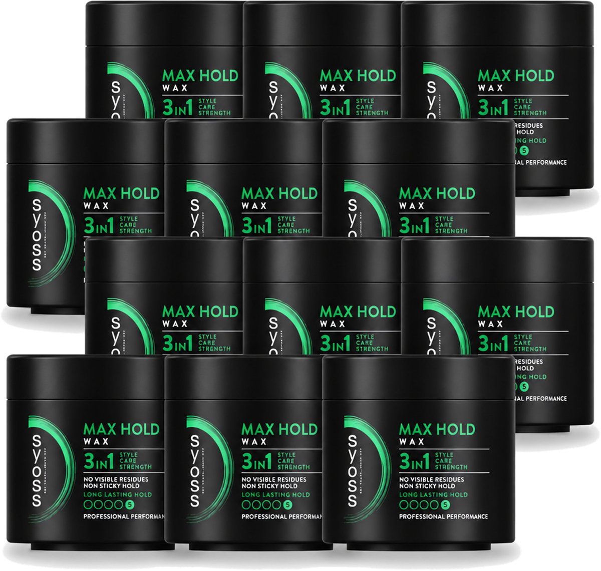 12 x SYOSS - Max Hold Haarwax - Verzorging - Langdurige Styling - 150ml - Voordeelverpakking - 12 stuks