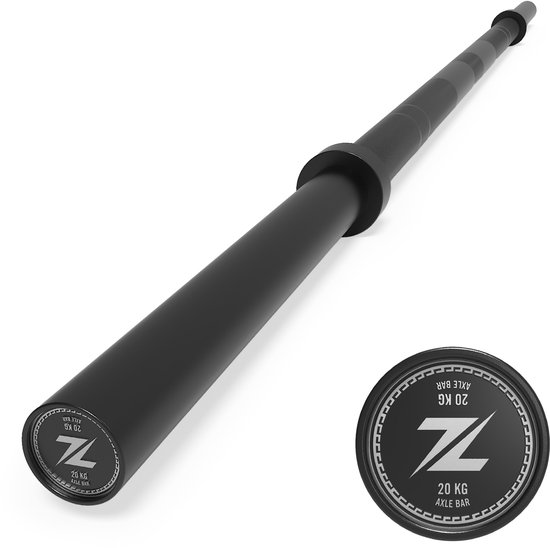 ZEUZ Axle Bar in profiel en close-up van de eindkap met het 20 KG label.