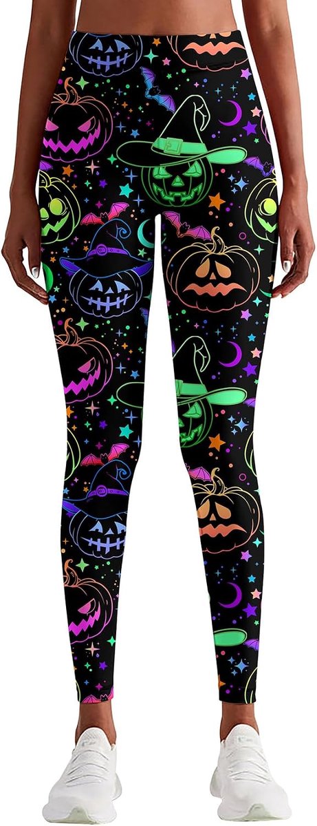 Dameslegging met kerstmotief, hoge taille, sportieve yogabroek, stretchy en elegant, nauwsluitend, strak, atletisch, voor workouts, hardlopen of fitness, S-XL