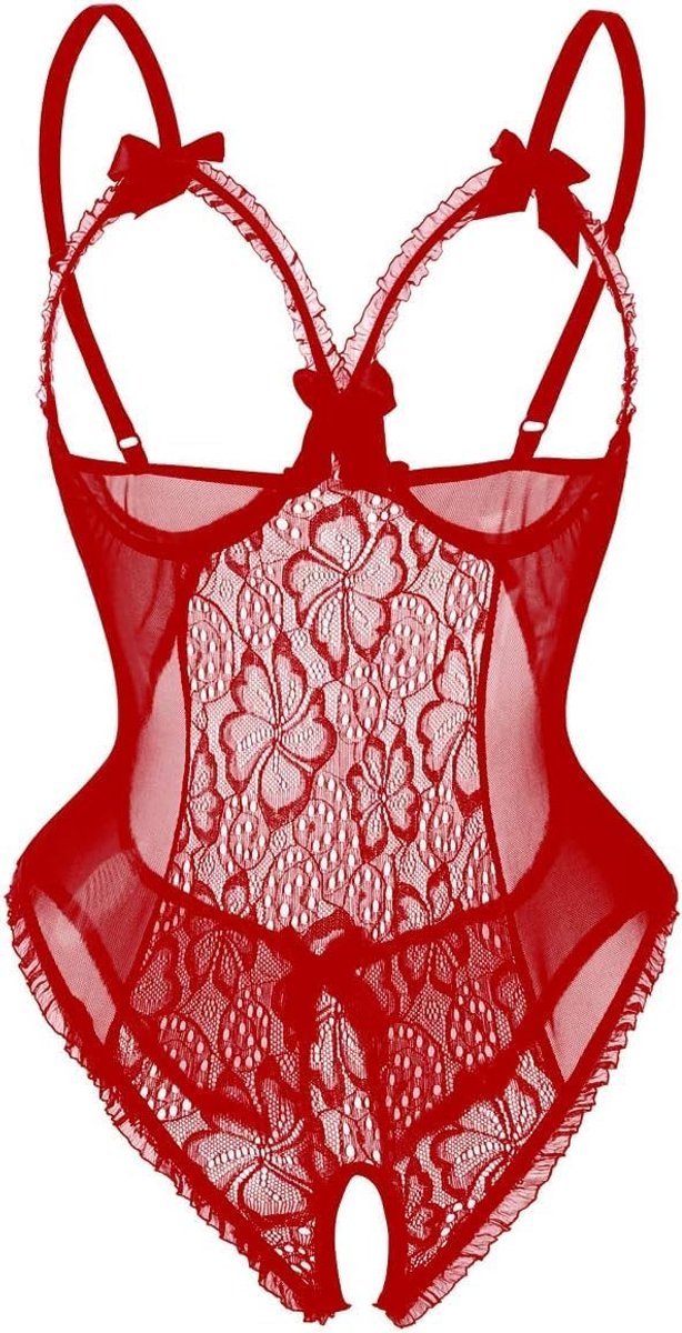Sexy lingerie oversized negligé V-hals overall nachtkleding