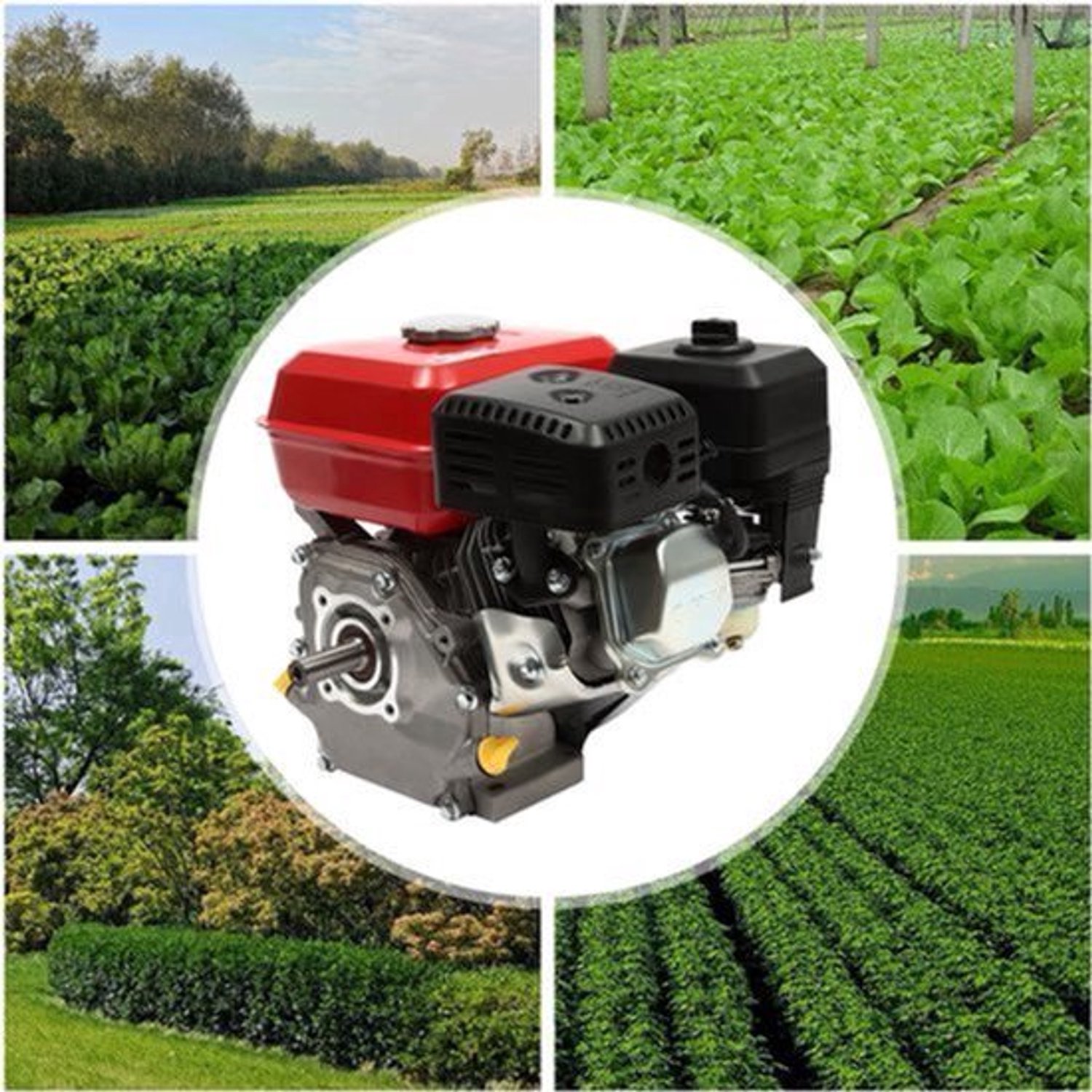 Benzinemotor - 4KW - 7,5 PK - 212cc - Zwart - Luchtgekoeld - Voor Kart En Hogedrukreiniger