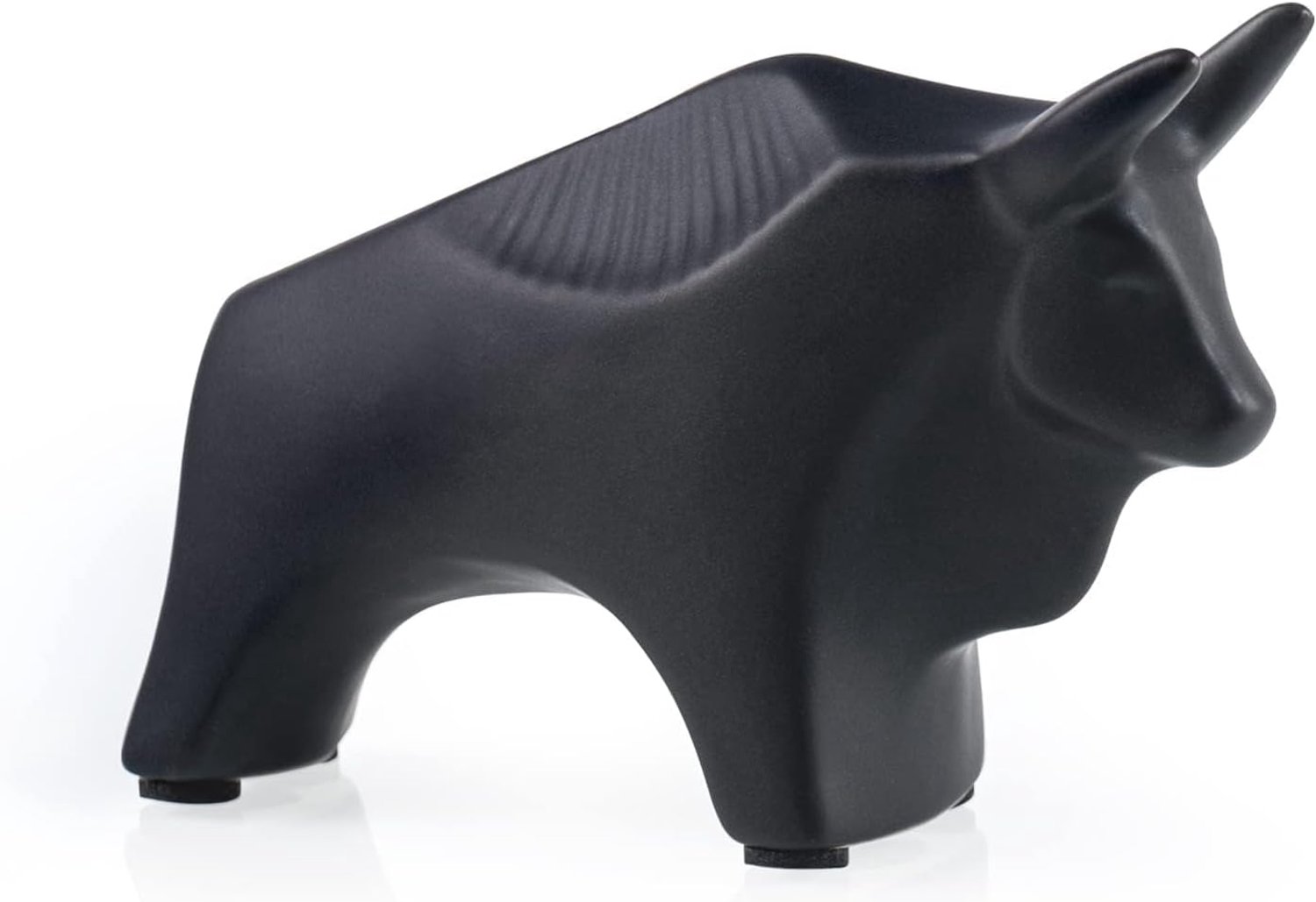 Decoratieve beelden - kleine zwarte stier - keramiek - perfect voor woonkamer of bureau - ShopVlot