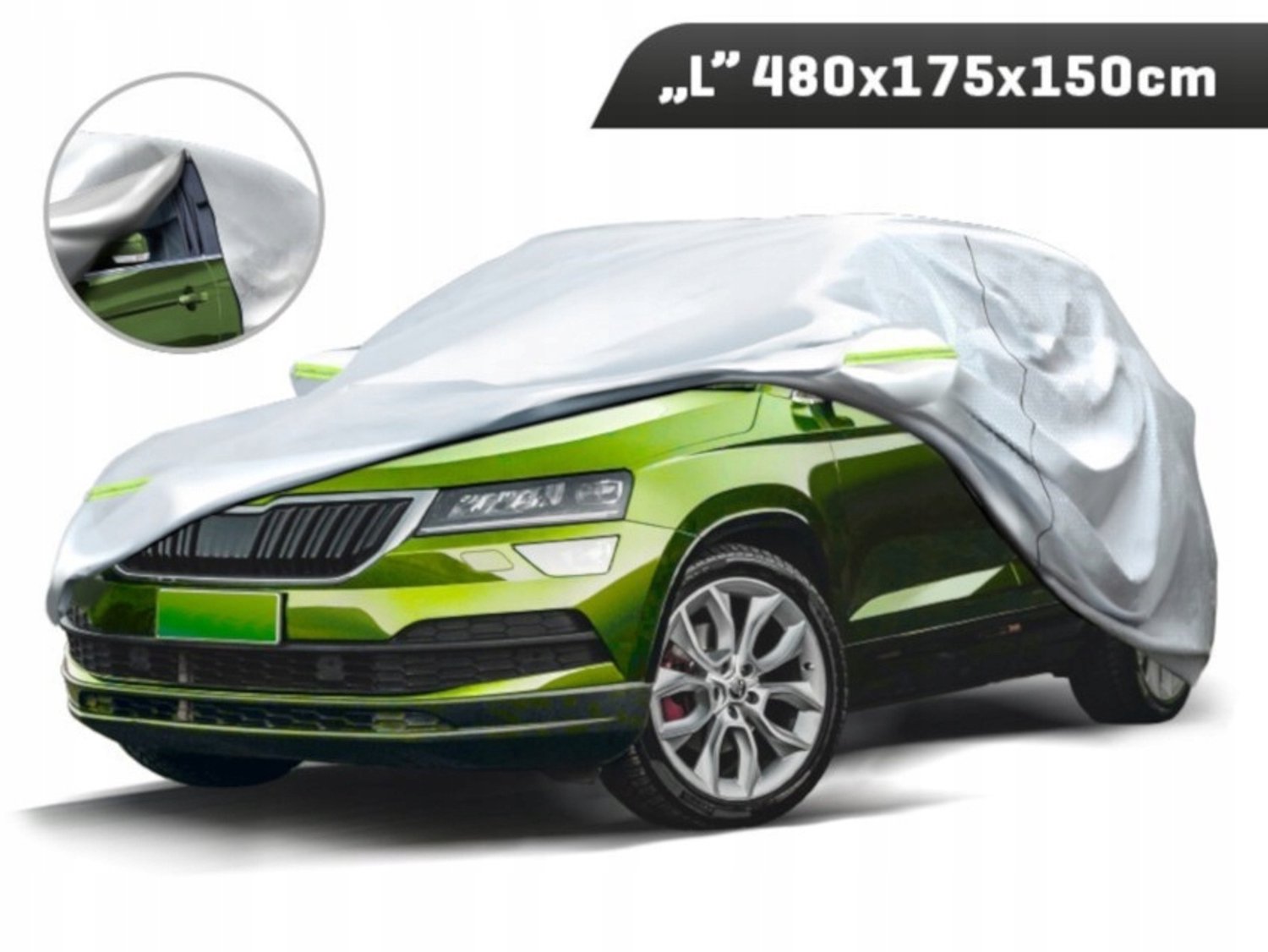 3-laags SUV Autoverdek L (480x175x150cm) met Reflectoren & Rits