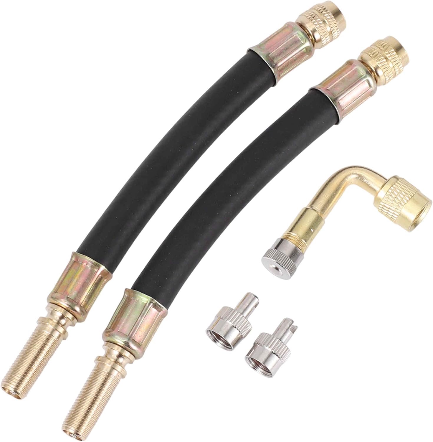 Bandenventielverlenging 90 graden - koper - flexibel 140 mm - ideaal voor oppompen - ShopVlot