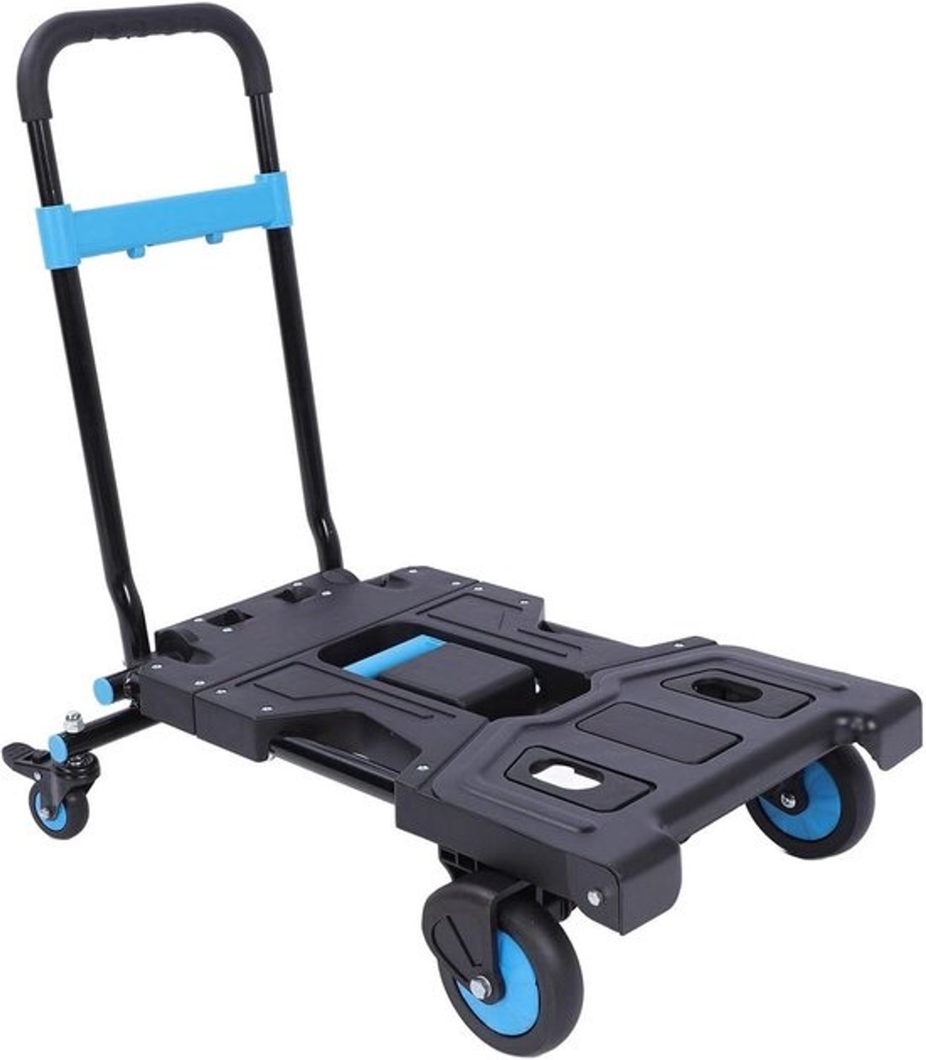 Opvouwbare Steekwagen - Dolly Vrachtwagen - Materiaal Verplaatsen - 2-in-1 Ontwerp - 330 Lbs Capaciteit - Zwart