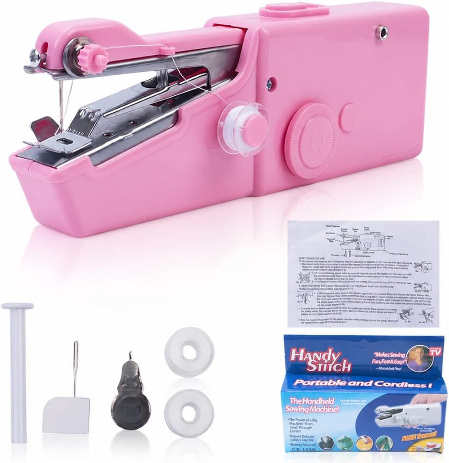 Mini draagbare naaimachine - compact - roze - ideaal voor beginners - Homevero