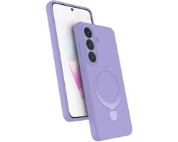 Hoesje Geschikt voor Samsung Galaxy A18 Hoesje – Lila – Zachte Siliconen Backcover met Ring – MagSafe Geschikt – Slim & Beschermend Galaxy A17 hoesje