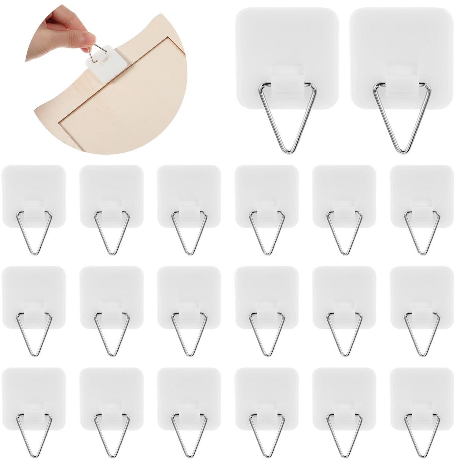 Zelfklevende fotohangers 20 stuks - Plaathaken voor wandplaten - Muurhangers zonder spijkers - ShopVlot