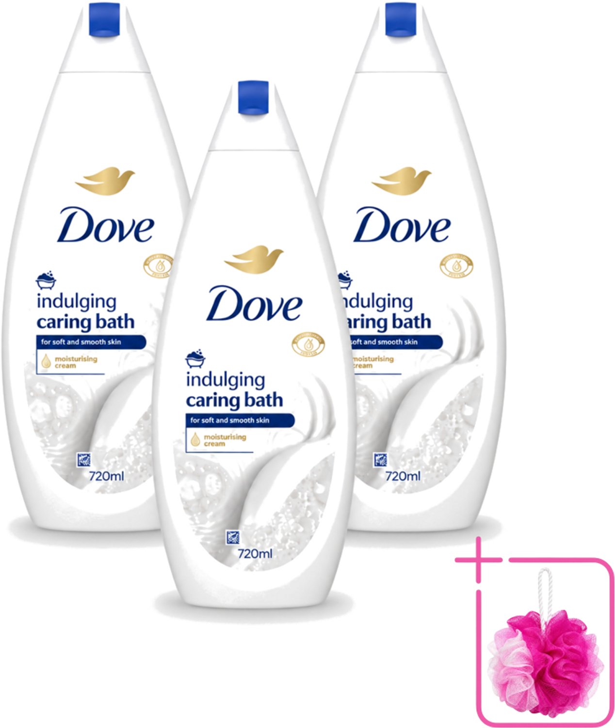 3 x Dove – Badcrème – Indulging Cream – 720 ml - Bulkverpakking - Badcrème - Douchemop - Badcrème 720 ml