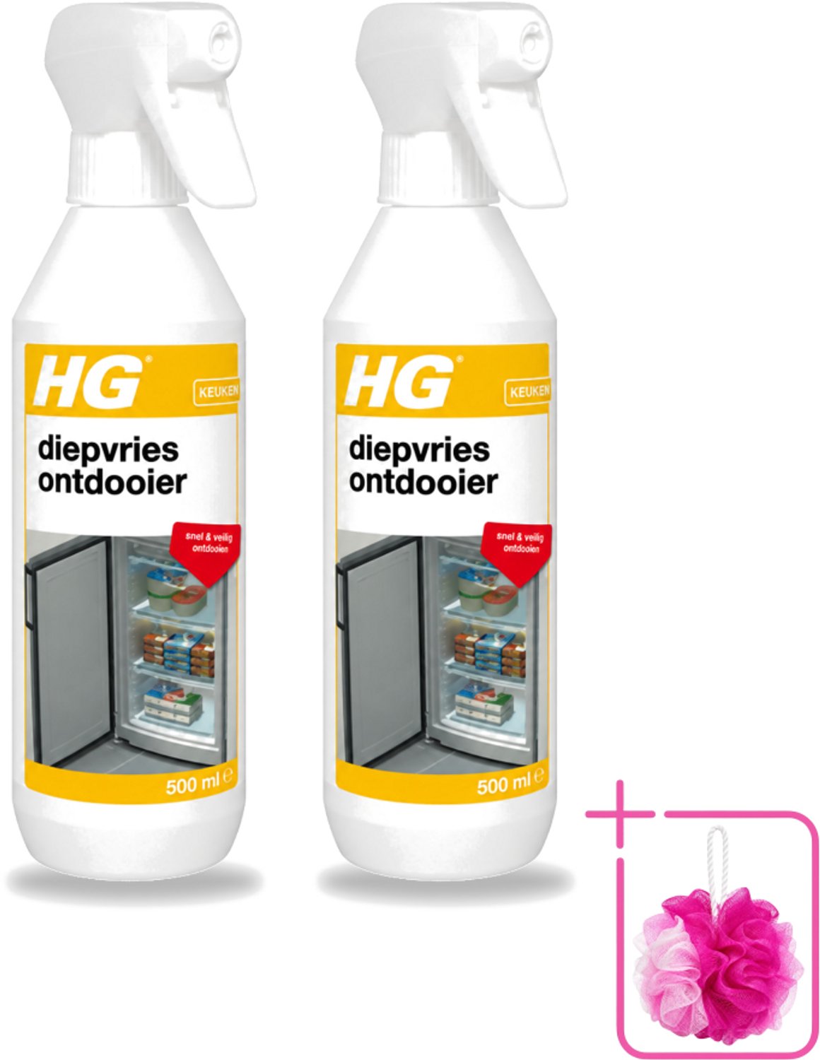 2 x HG - Diepvries Ontdooier - Snel & Veilig Ontdooien - 500 ml - Bulkverpakking - Diepvries ontdekker - Ijs verwijderen