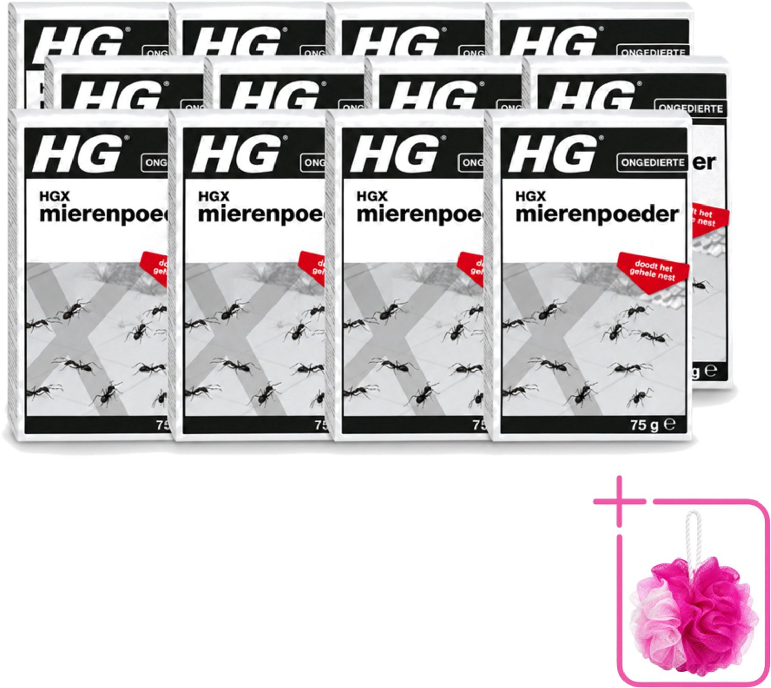 12 x HG X - Ongedierte - Mierenpoeder - Doodt Het Gehele Nest - 75 g - Bulkverpakking - Mierenpoeder - Douchemop - Mierenbestrijding