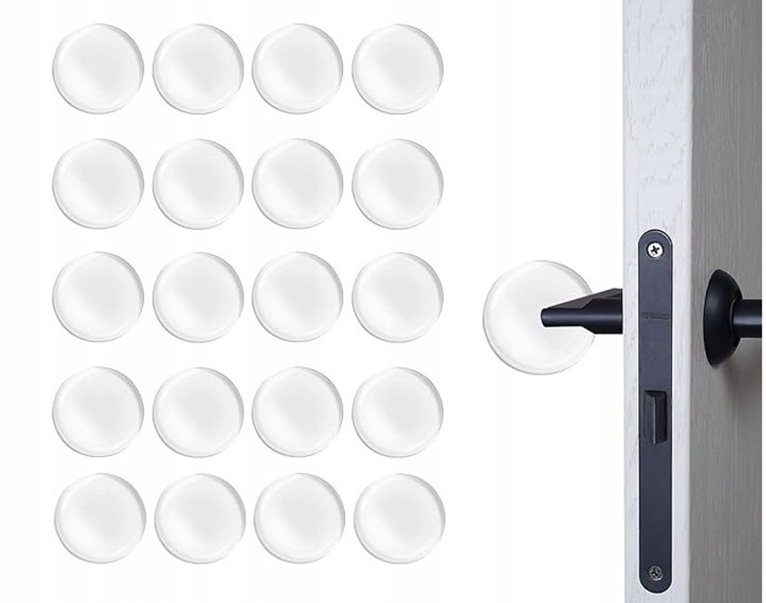 Zelfklevende Deurstopper 2.2cm Transparant - 20 Stuks