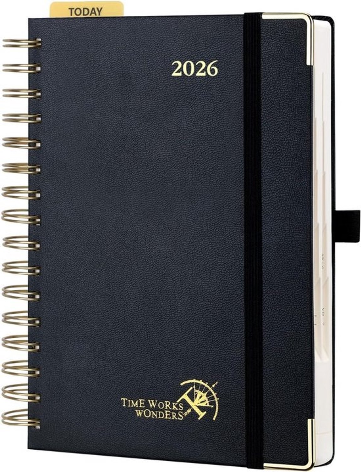 Dagplanner 2026 A5 Spiralbinding - 1 Dag Per Pagina Agenda voor 12 Maanden