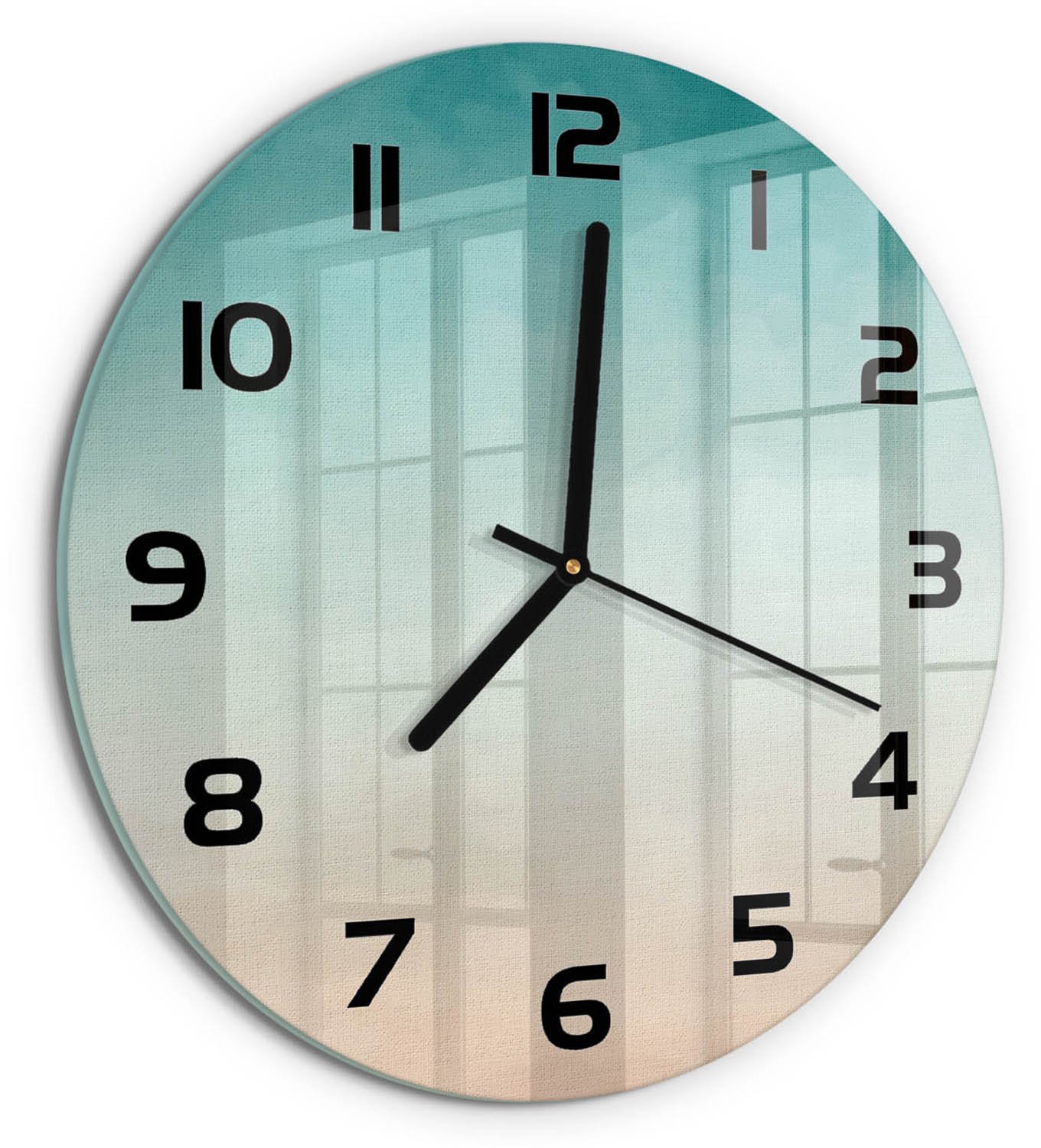 TULUP Wandklok - Abstracte achtergrond Decoratieve Glazen Klok - fi30 cm - Veelkleurig Glazen Wandklok Design - Zwarte handen - Ronde Klok - Glazen Klok Met Print - Wandklok Glas Met Motief