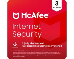 McAfee Internet Security - Beveiligingssoftware - 1 jaar/3 Apparaten - Nederlands - PC, Mac, iOS & Android Download