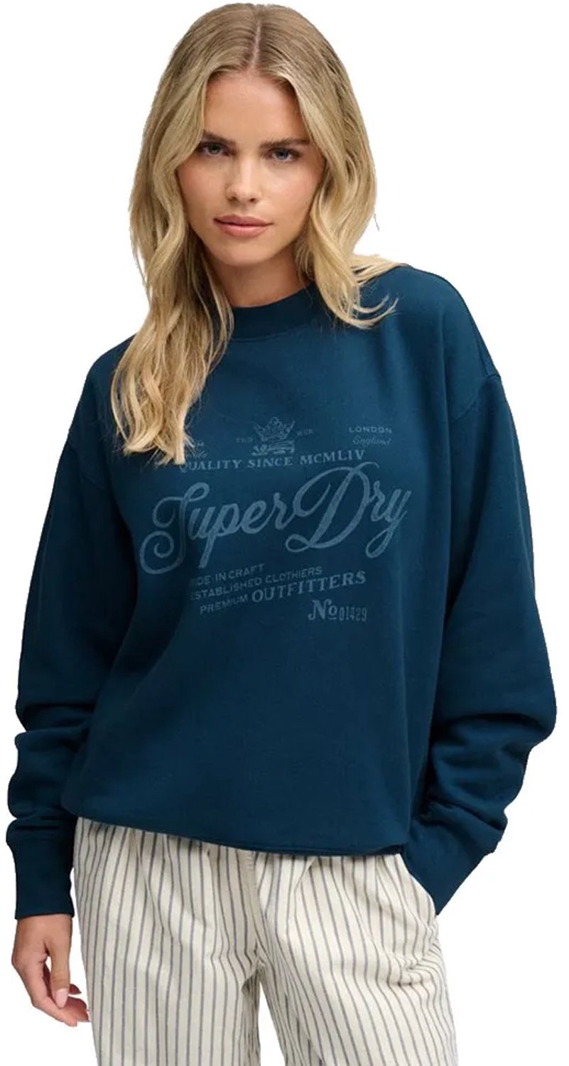 Superdry Vintage Workwear Crew Sweatshirt L Vrouw Bluebottle