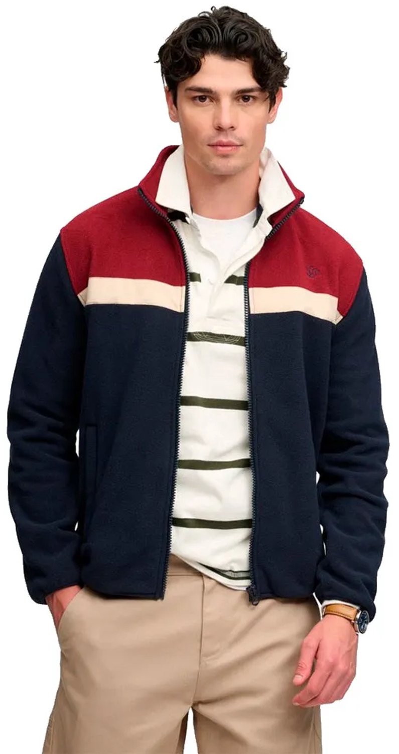 Superdry - Tricolour Zip Through Fleece Relaxed Pasvorm - Heren - Hoodies