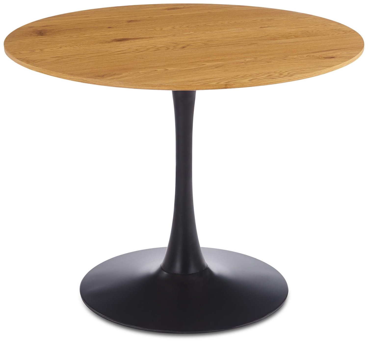 Eettafel LOIRE, rond, 100 cm, met tafelblad van MDF - eikenlook