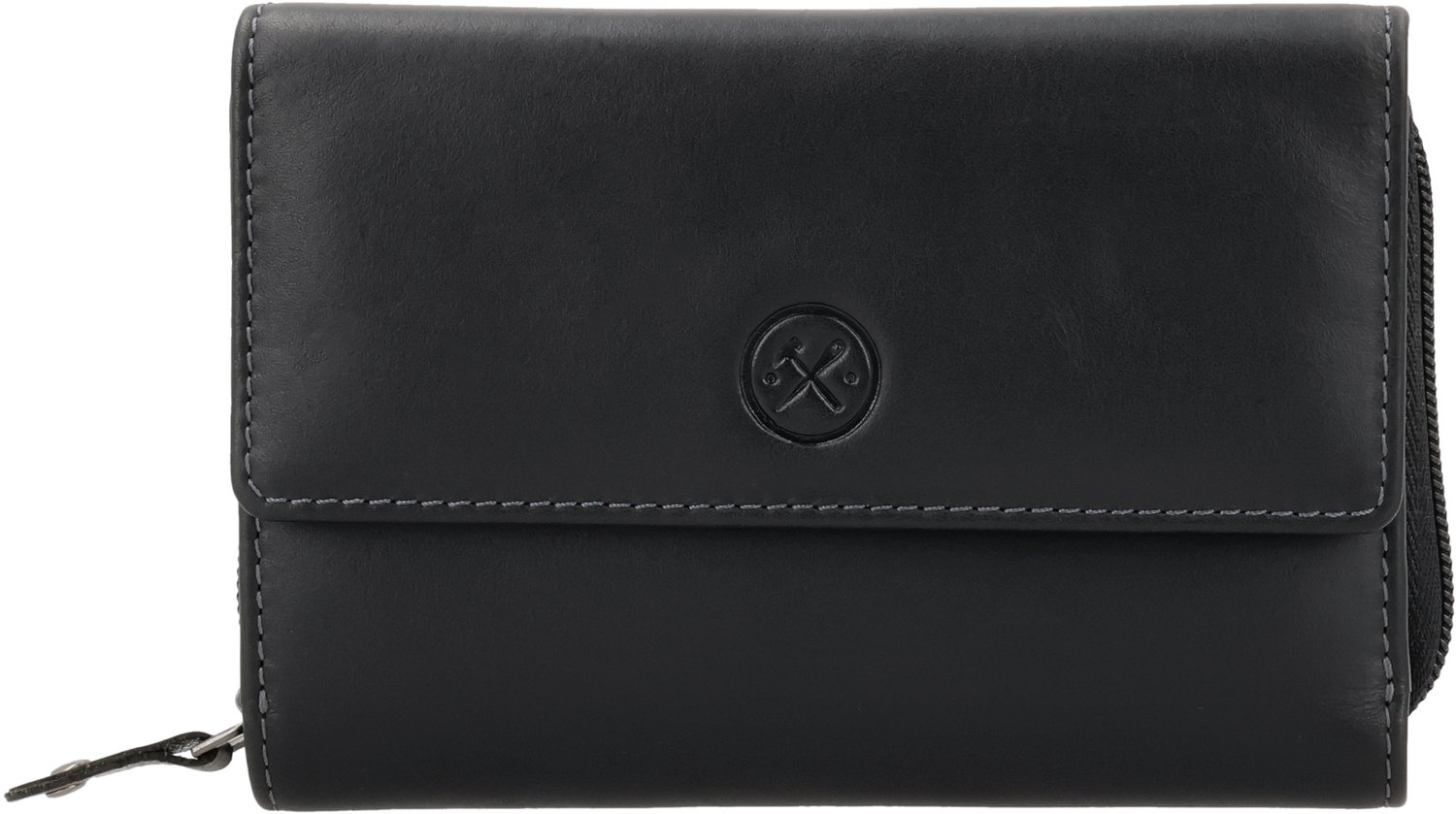 Hide & Stitches Japura Dames Overslagportemonnee - Zwart
