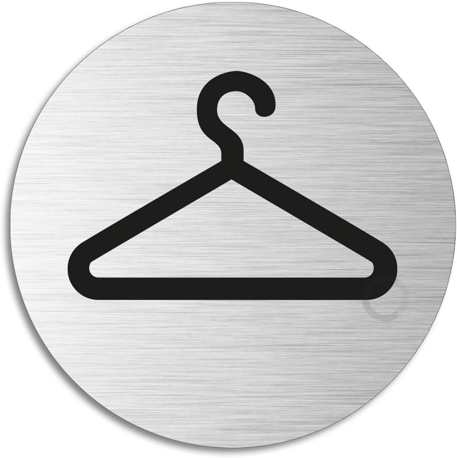 Garderobe Bordje - Diep Zwart - Ø 75 mm - Aluminium RVS Look Zelfklevend - Voor Deuren