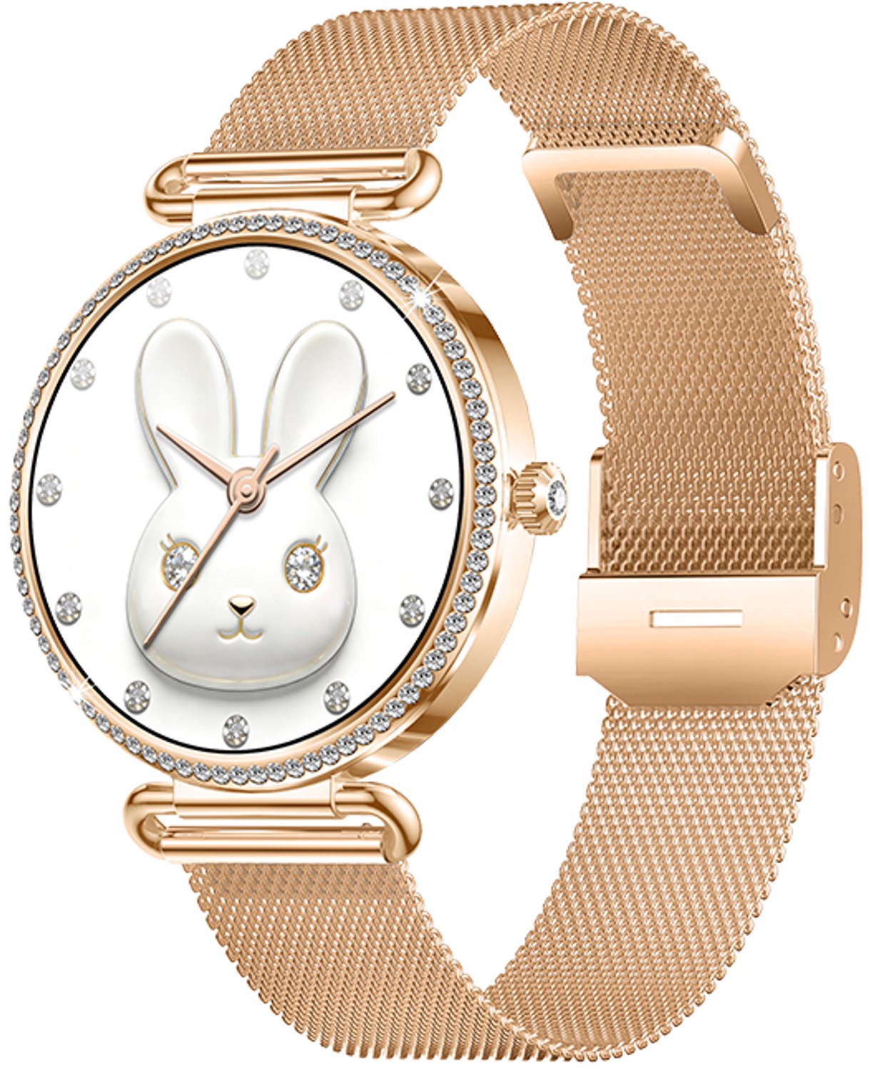 WizBay Premium Select® Smartwatch Dames - 1.32 inch AMOLED 3D Scherm - Bluetooth Bellen - Hartslag - SpO2 - Bloeddruk - IP67 - Goud