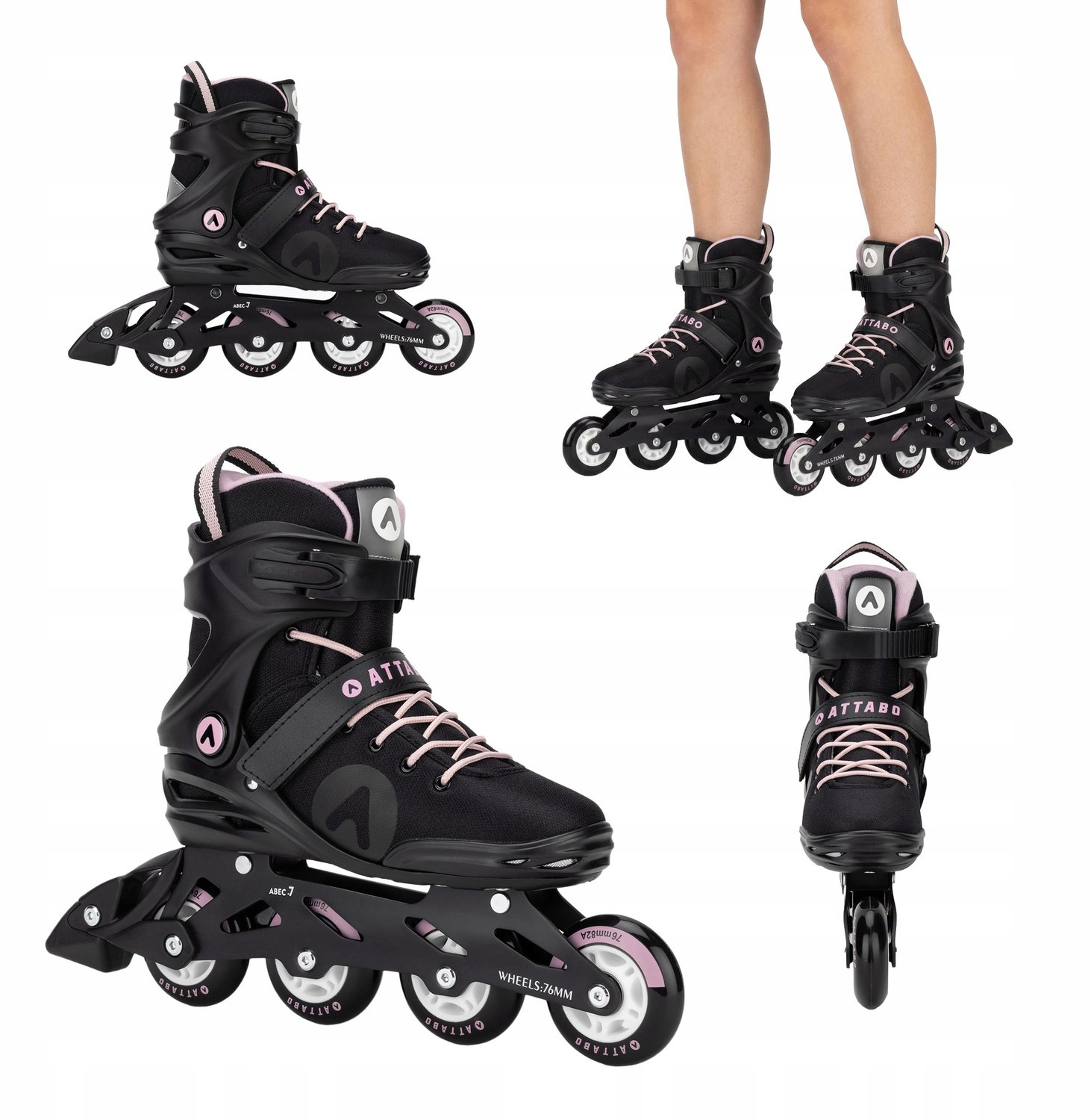 Merkloze dames rolschaatsen aluminium frame 76mm wielen