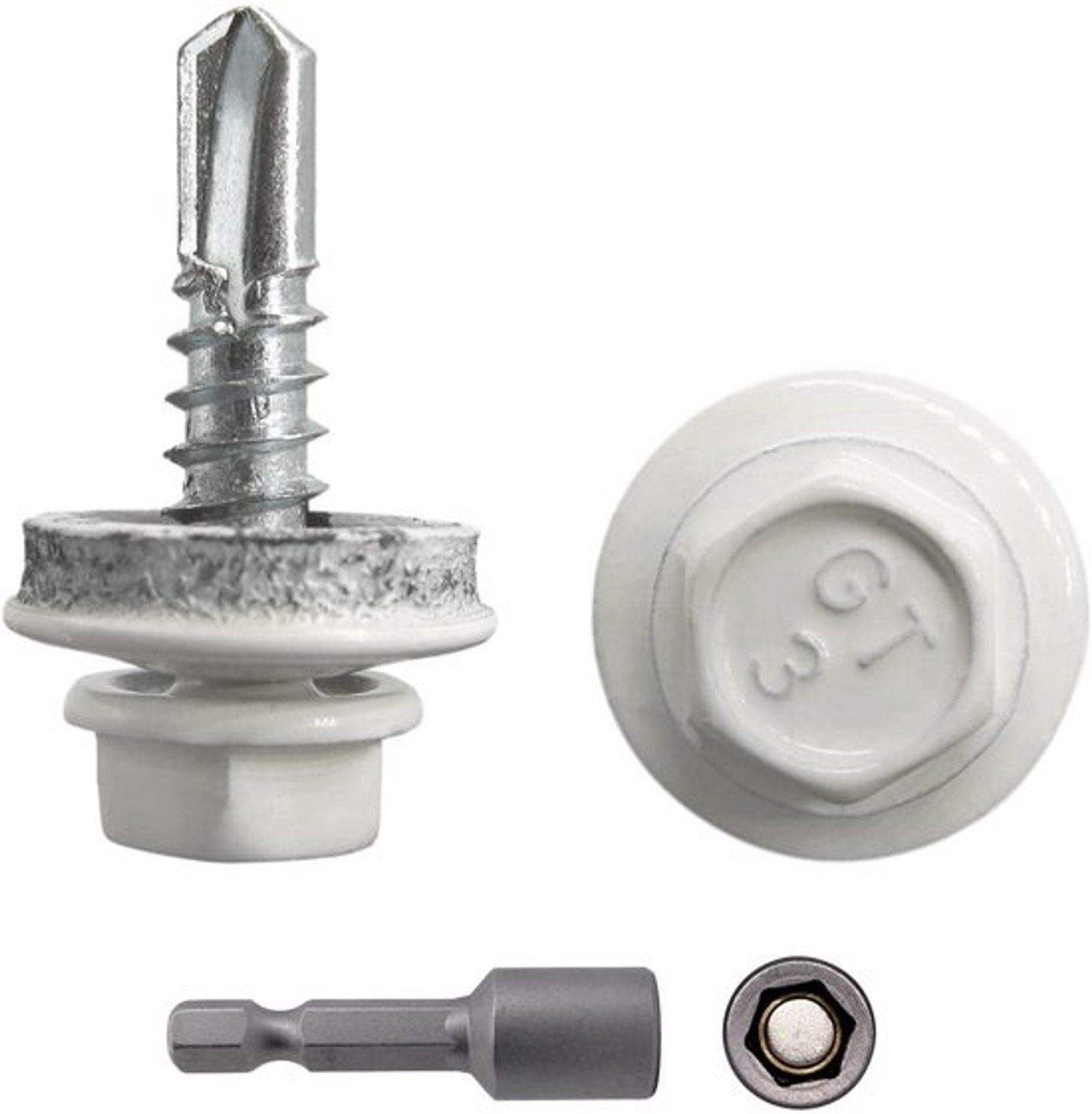 Dak schroeven - Plaatschroeven metaal - Dakbedekking bevestigen - Zelfborende punt EPDM ring - 48 x 19 mm