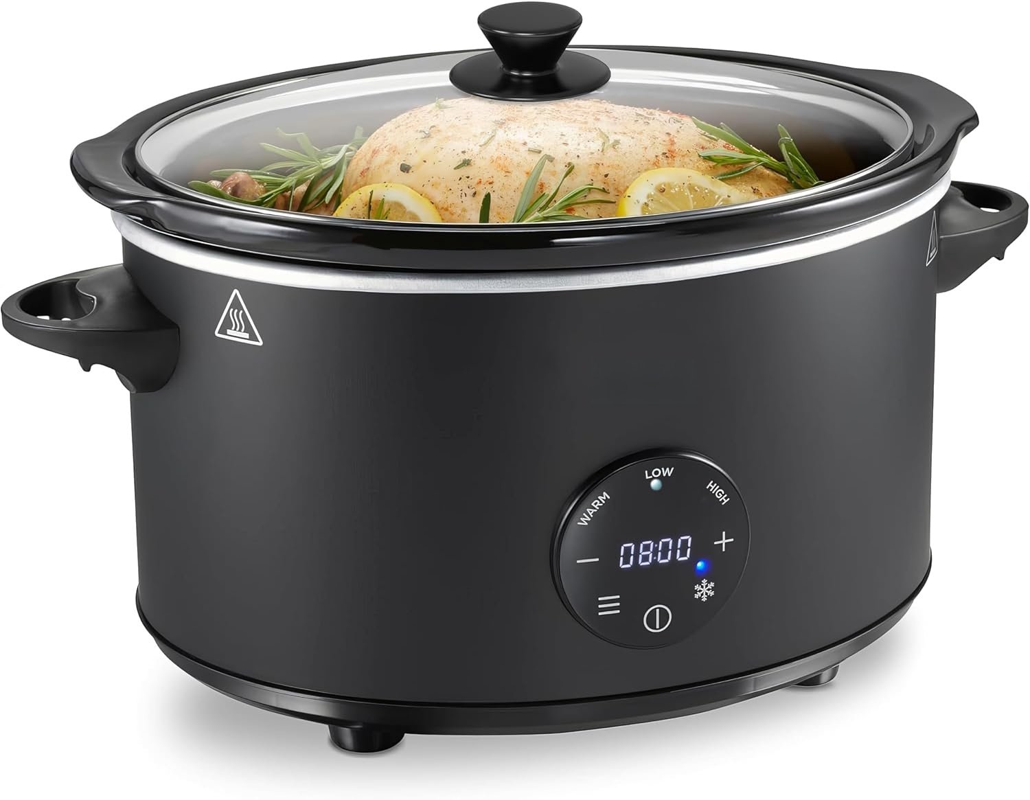 QEVA Slowcooker met Timer - Crockpot - Multicooker - Zwart - 35cm x 23cm x 36cm