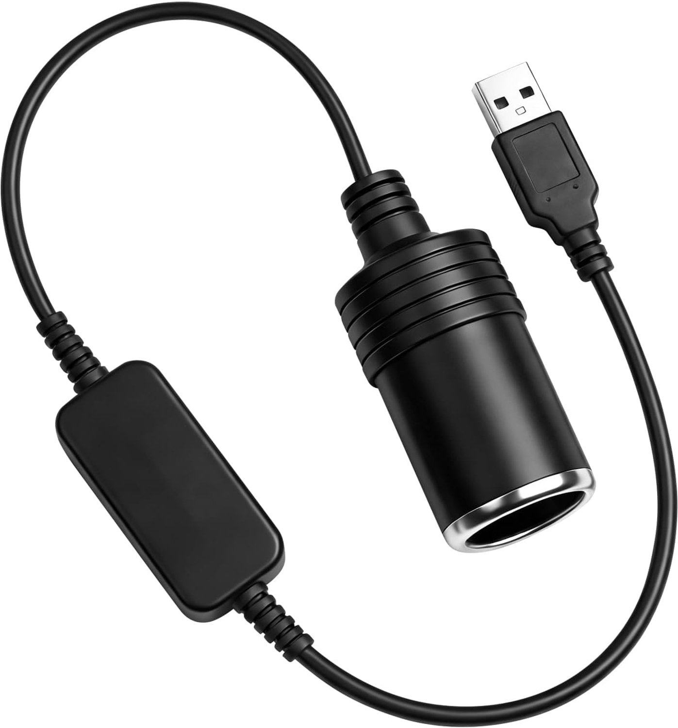USB A-stekker naar 12V sigarettenaansteker - adapterkabel 5V/2A naar 12V/8W - voor dashcam en GPS - veilig en efficiënt - ShopVlot