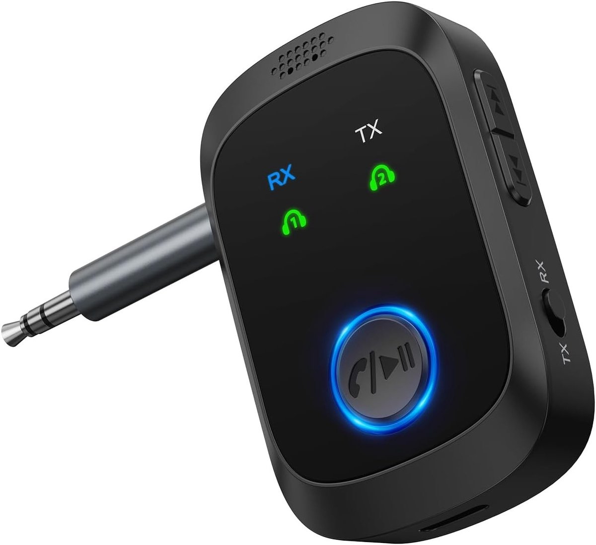 Draadloze Bluetooth Transmitter en Receiver, Portable Audio Adapter met Dual Verbinding, Laag Latentie voor Car, TV en PC