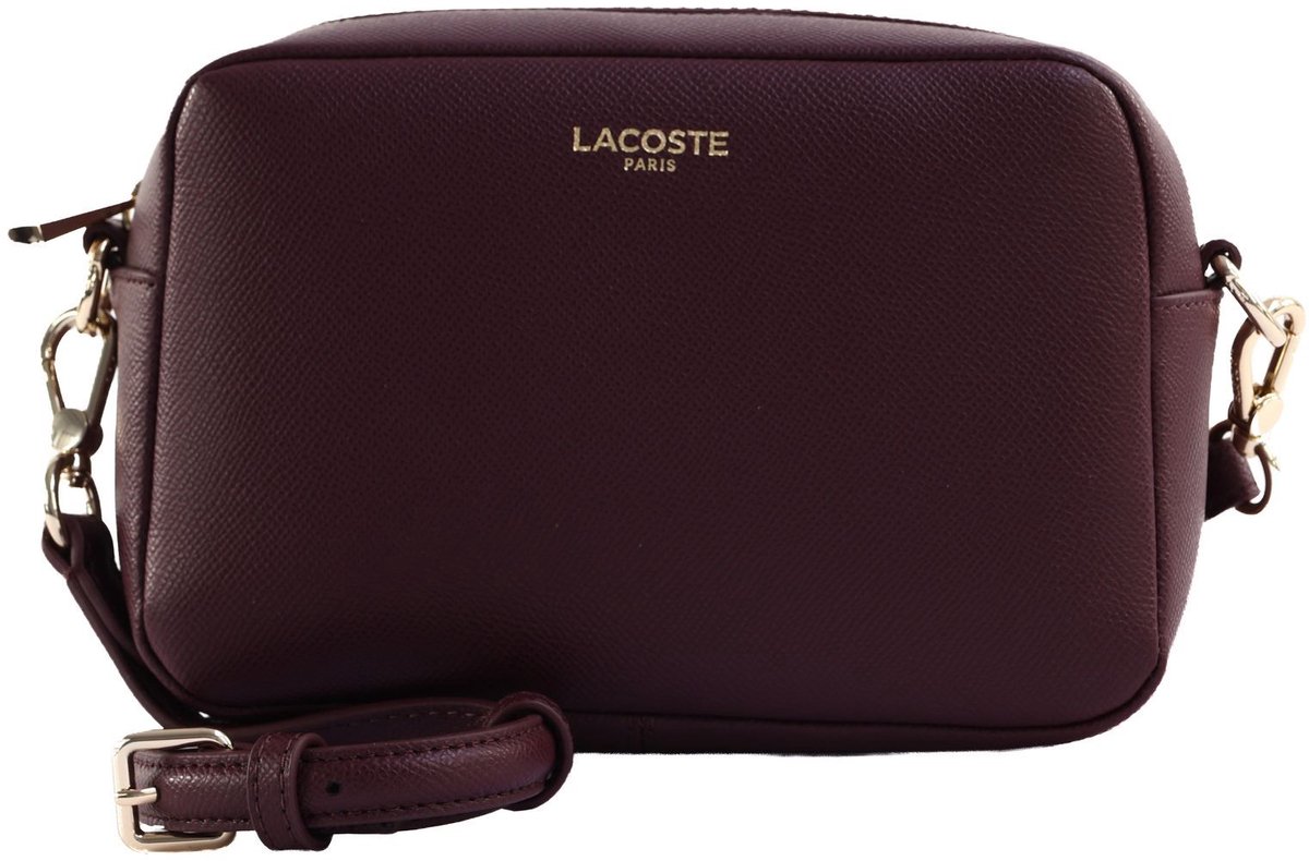 LACOSTE schoudertas Champs-Élysées Crossover Bag Oxalis donkerpaars