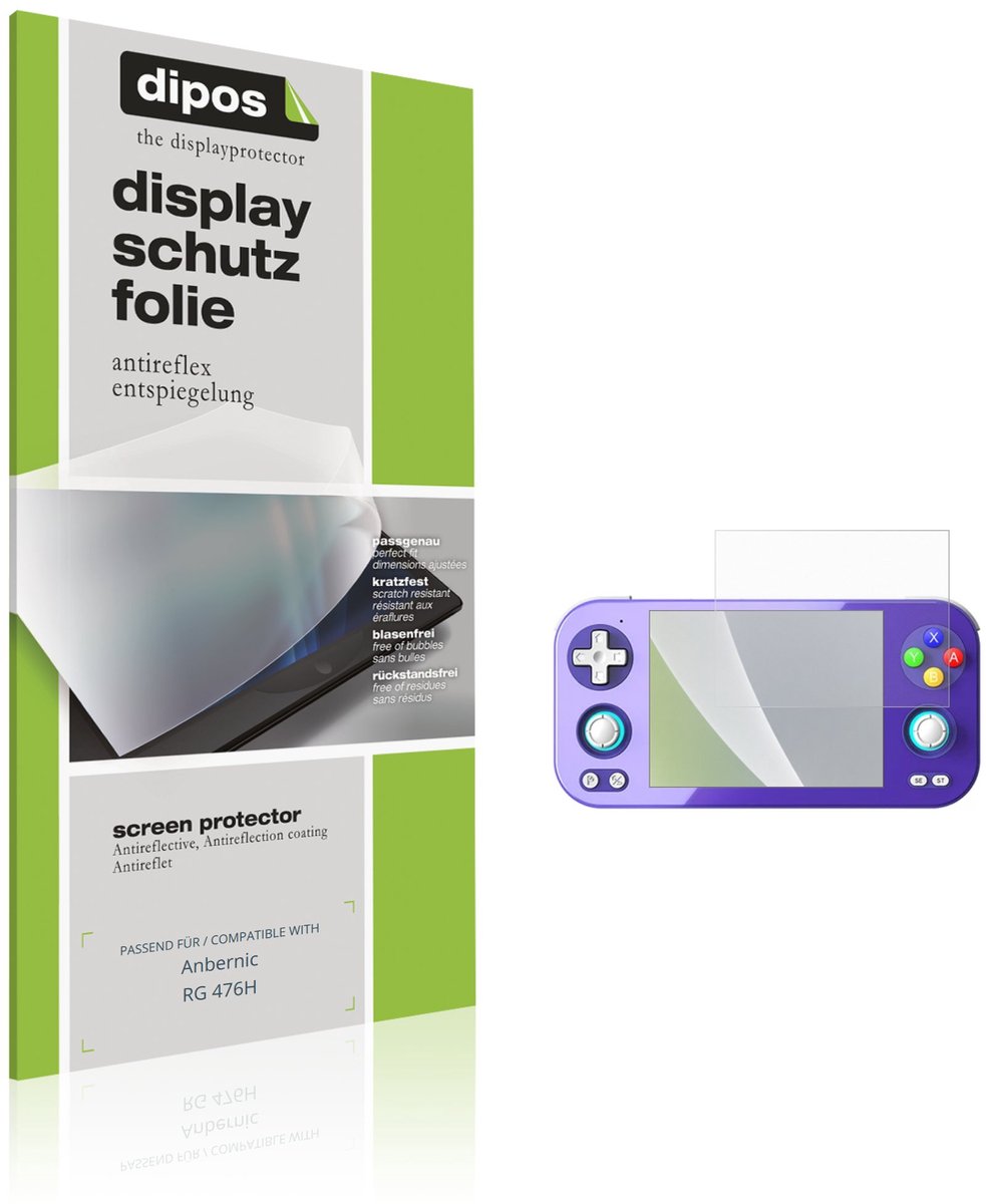 dipos – 2x Matte Beschermfolie geschikt voor Anbernic RG 476H | Krasbestendige & antireflecterende Screenprotector Ultra-Thin