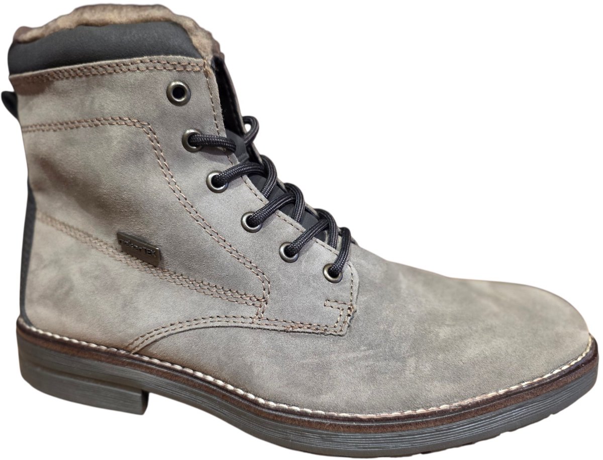 Rieker art 11001 00 heren suede veter/rits hoog zand/taupe maat 44